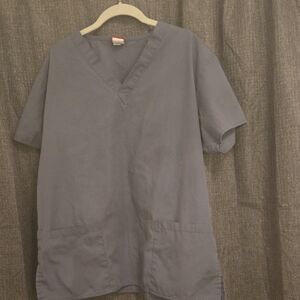 Dickies Women's Gray V-Neck Scrub Top